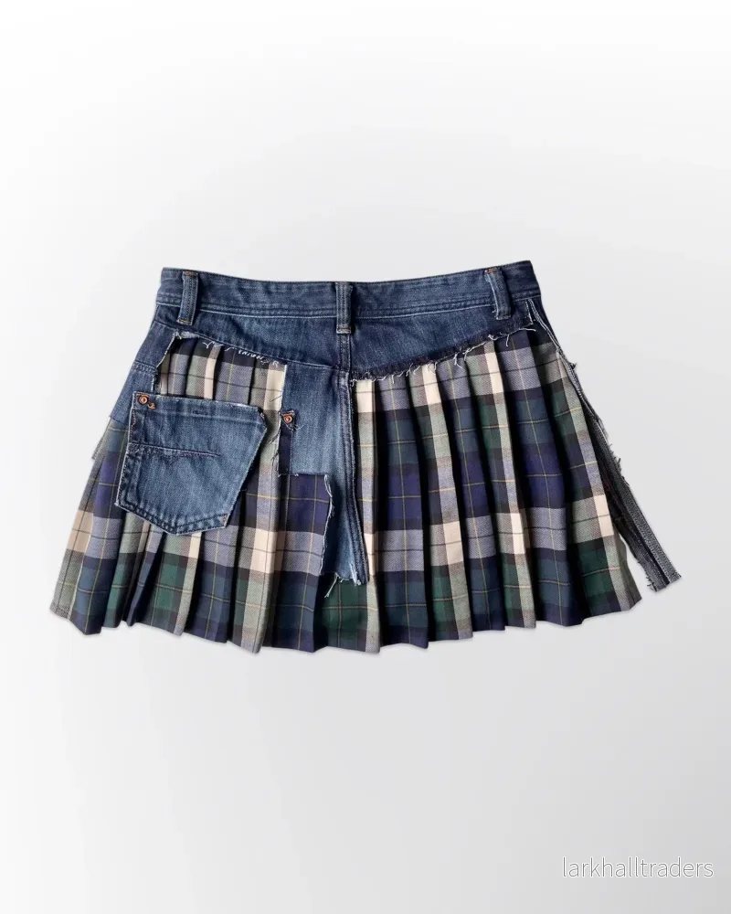 Rutig och Denim liten kjol - Bild 2