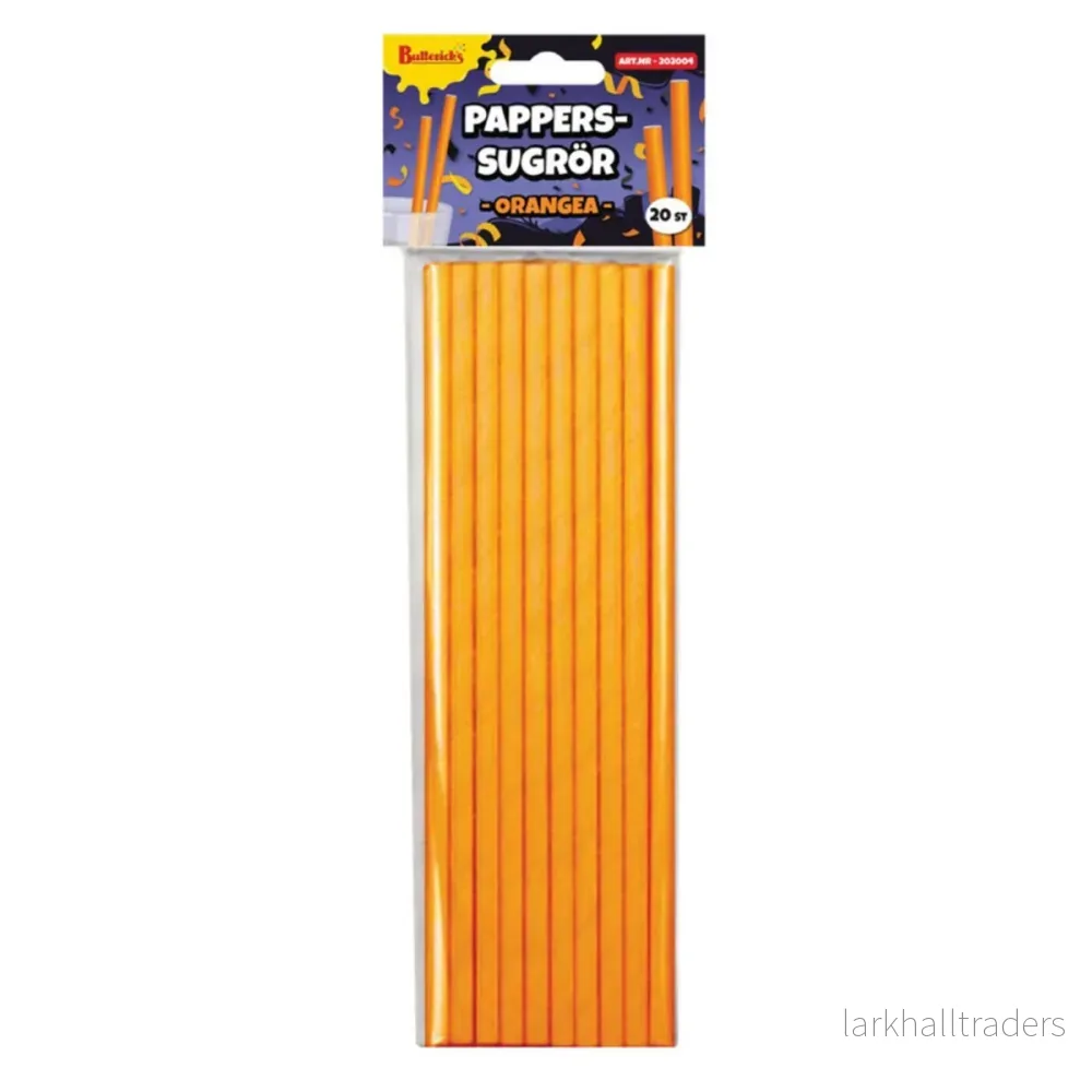 Papperssugrör, orange 20 st Papperssugrör, orange 20 st