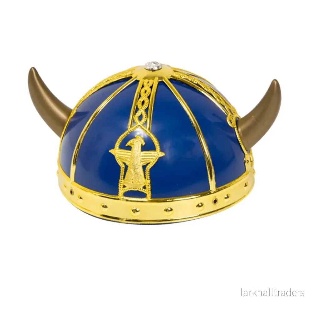 Vikingahjälm, blå/guld
