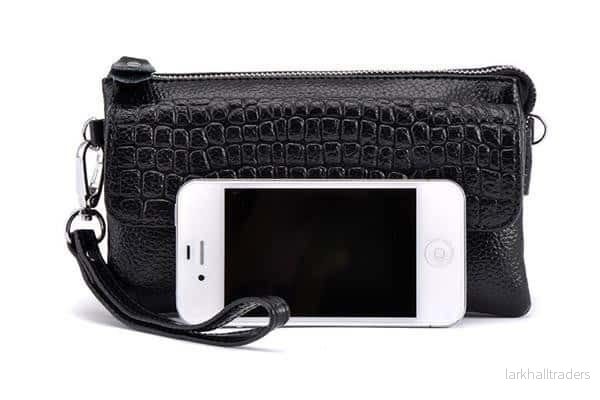 Elegant clutch med 3 fack, axelrem och handledsrem – flera färger - Bild 2