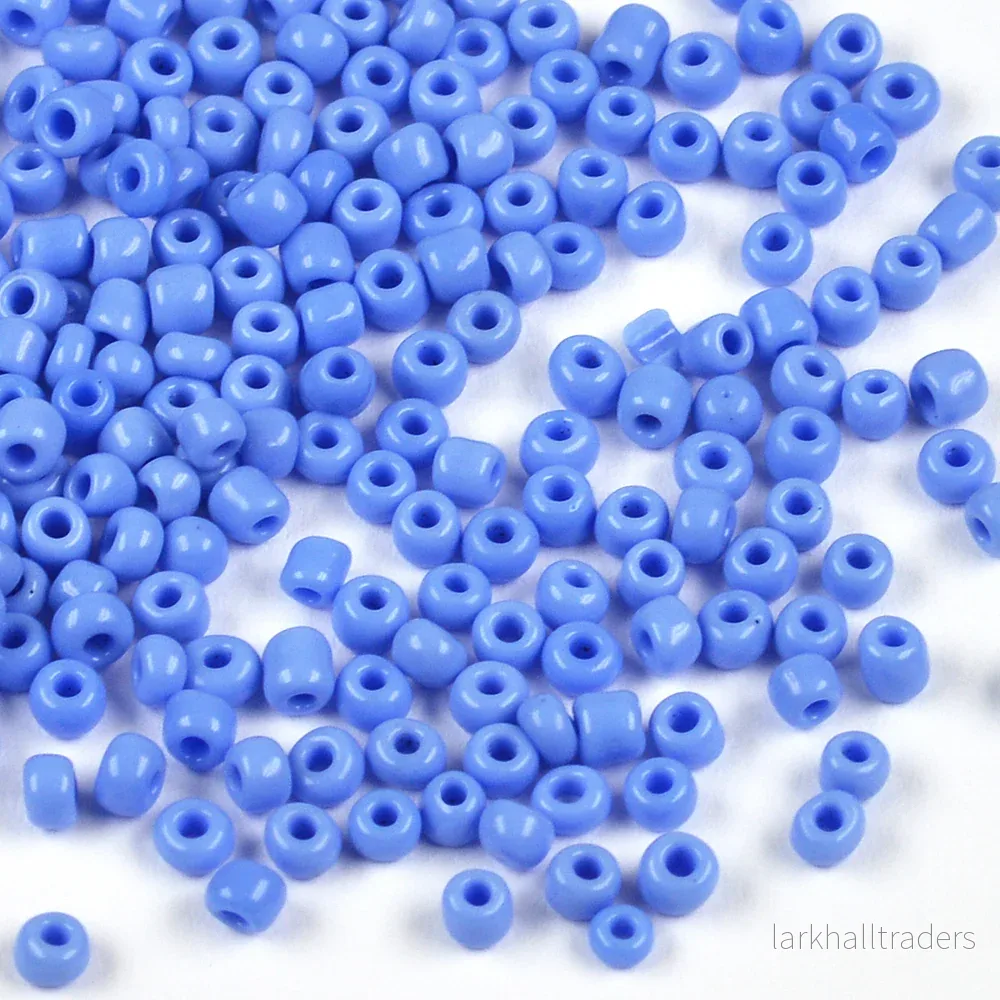 Seed Beads, 3mm, opak kornblå, 30g Seed Beads, 3mm, opak kornblå, 30g