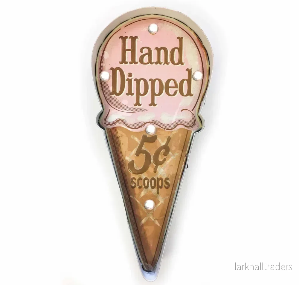 Retroskylt HAND DRIPPED med belysning