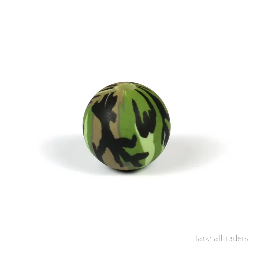 Silikonpärlor, camouflage, 12mm Silikonpärlor, camouflage, 12mm