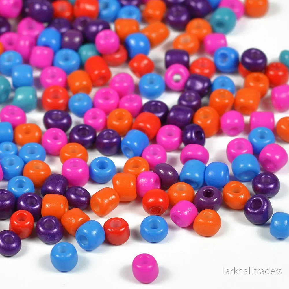 Seed Beads, 4mm, glad mix, 30g Seed Beads, 4mm, glad mix, 30g
