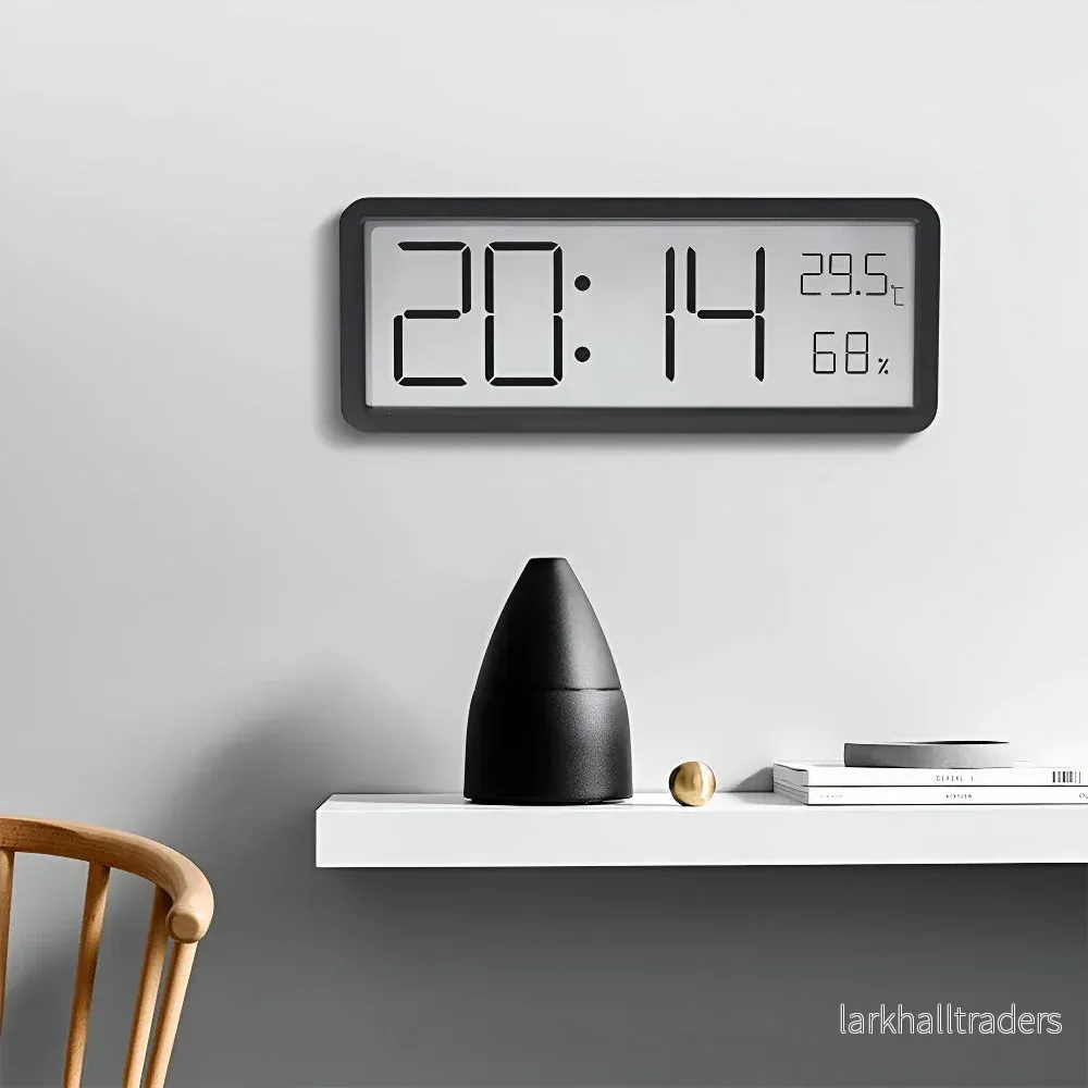 TimeGlow LED – Modern Väggklocka med Temperatur & Fuktighetssensor - Bild 2