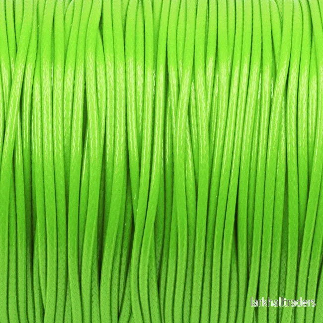 Vaxat polyestersnöre, knallgrön, 1,5mm, 5m