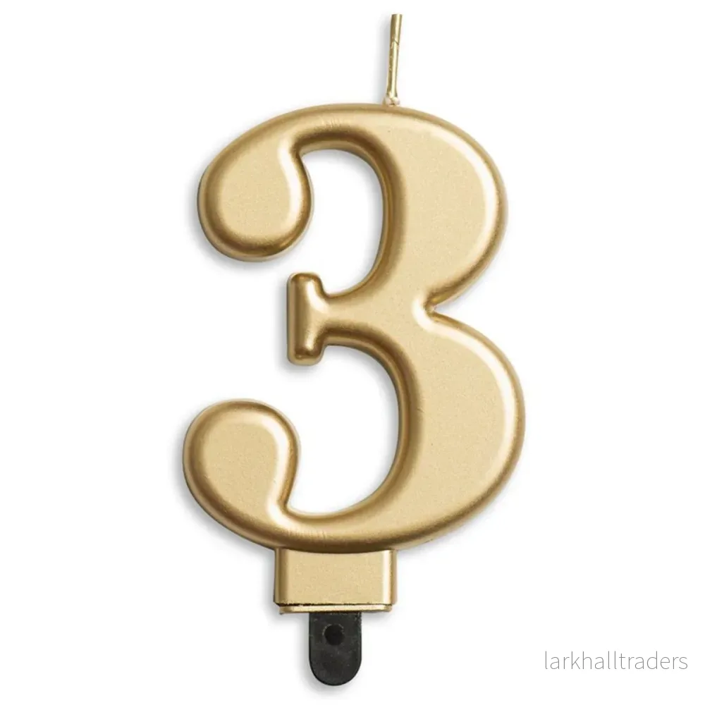 Sifferljus, 3 guld metallic