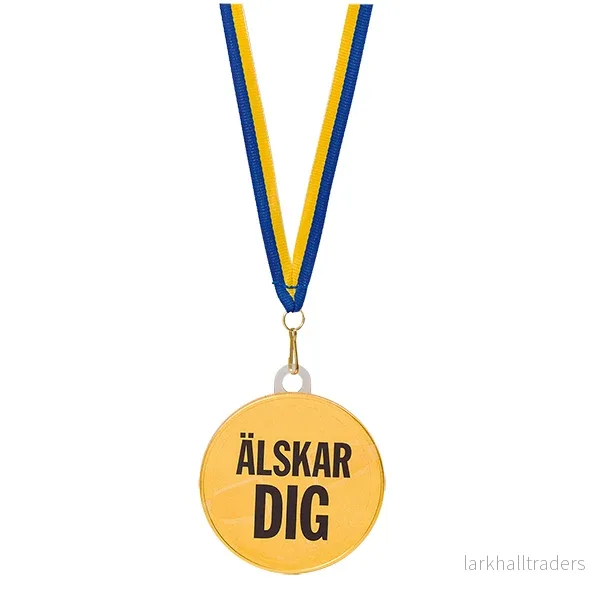 Chokladmedalj, blågult band ”Älskar dig” 23 g Chokladmedalj, blågult band ”Älskar dig” 23 g
