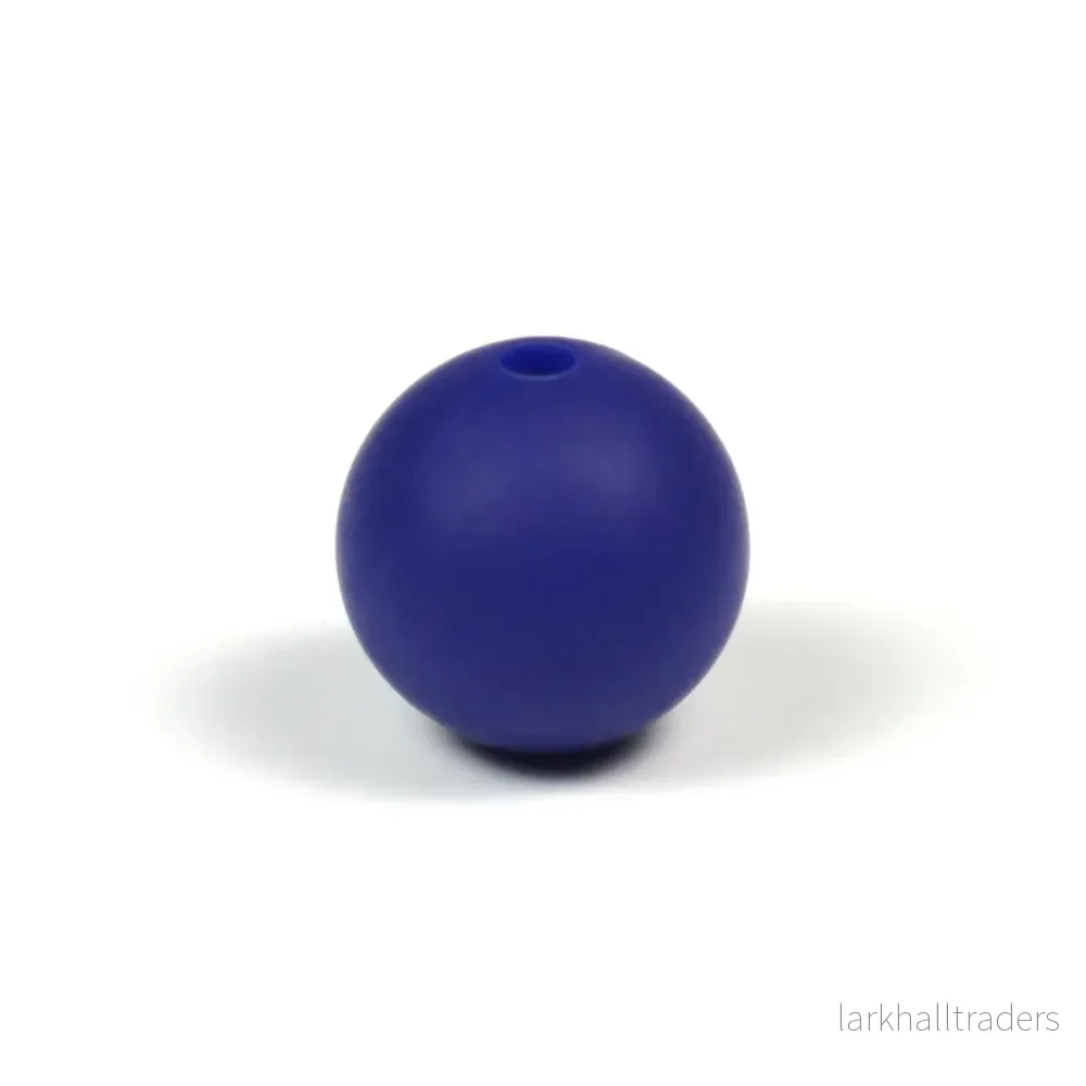 Silikonpärlor, midnattsblå, 12mm