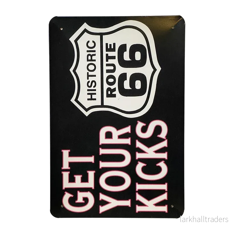 Metallskylt - Route 66 Get Your Kicks