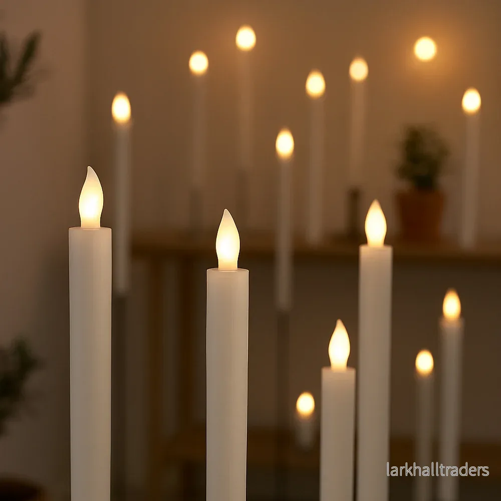 LED kronljus i äkta vax – 6 st. – 24,5 cm – med timerfunktion LED kronljus i äkta vax – 6 st. – 24,5 cm – med timerfunktion