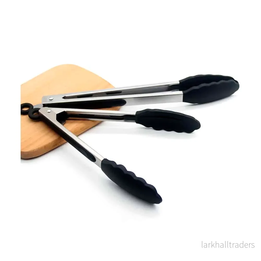Grilltång i silikon och rostfritt stål - 23/30 cm - svart eller vit - Bild 3