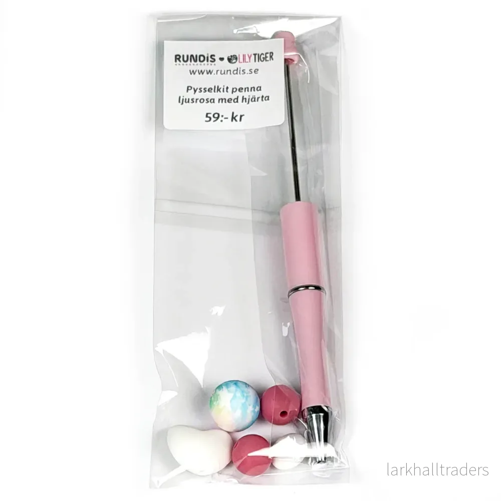 DIY-kit penna "hjärta vit/rosa" - Bild 3