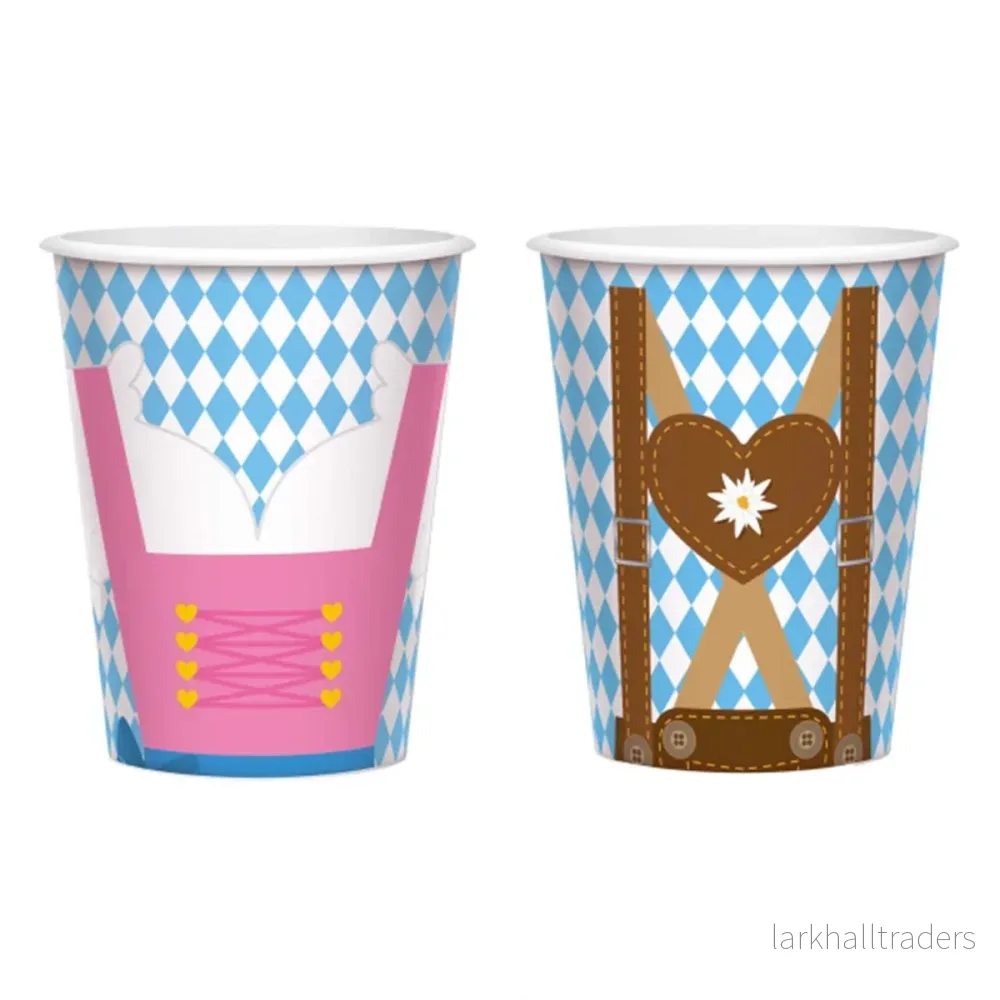 Pappersmuggar, oktoberfest Bayern Lightblue 8 st Pappersmuggar, oktoberfest Bayern Lightblue 8 st