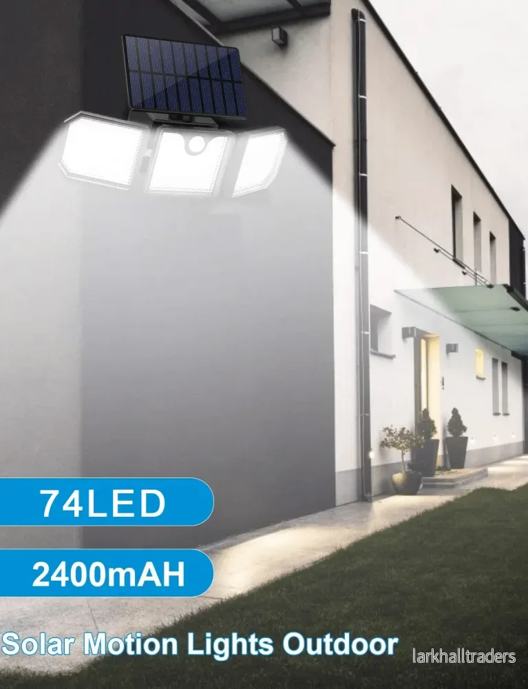 LED-lampa med 3 kraftfulla lampor (74 lysdioder) & rörelsesensor - Bild 3