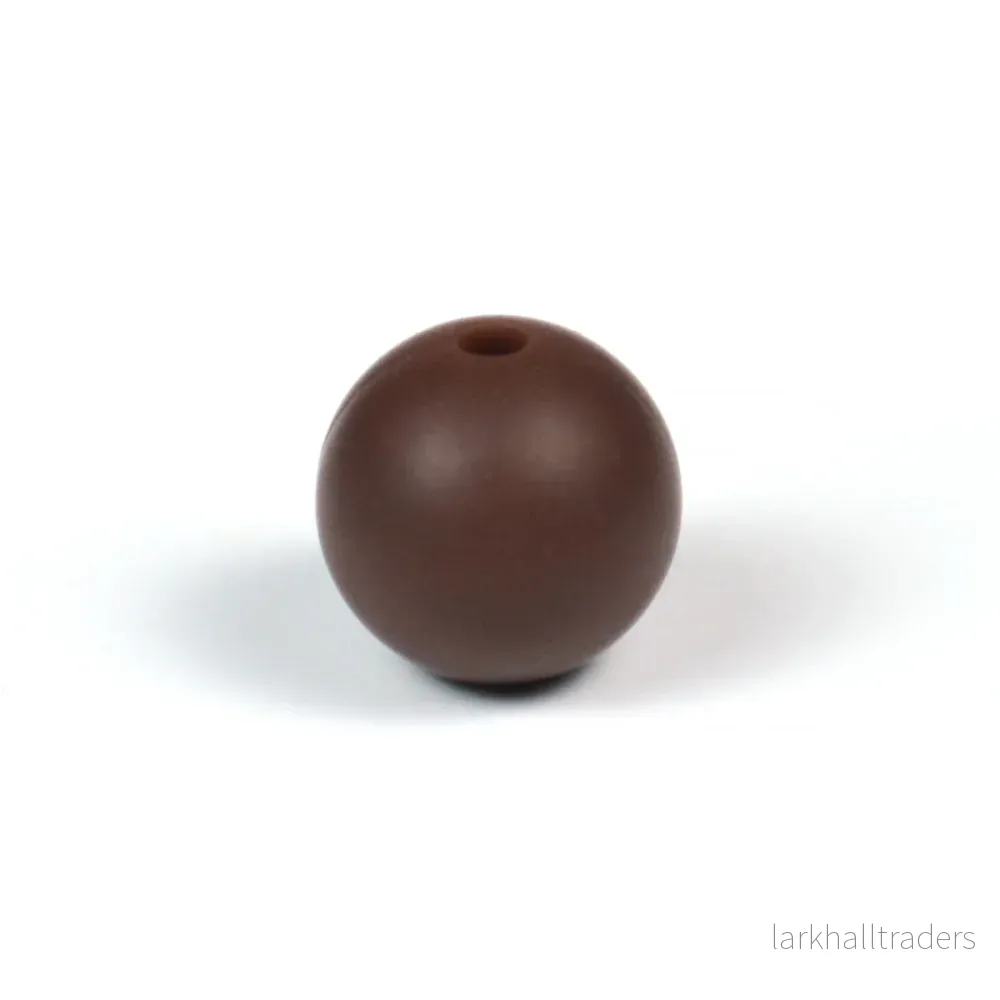 Silikonpärlor, chokladbrun, 12mm Silikonpärlor, chokladbrun, 12mm