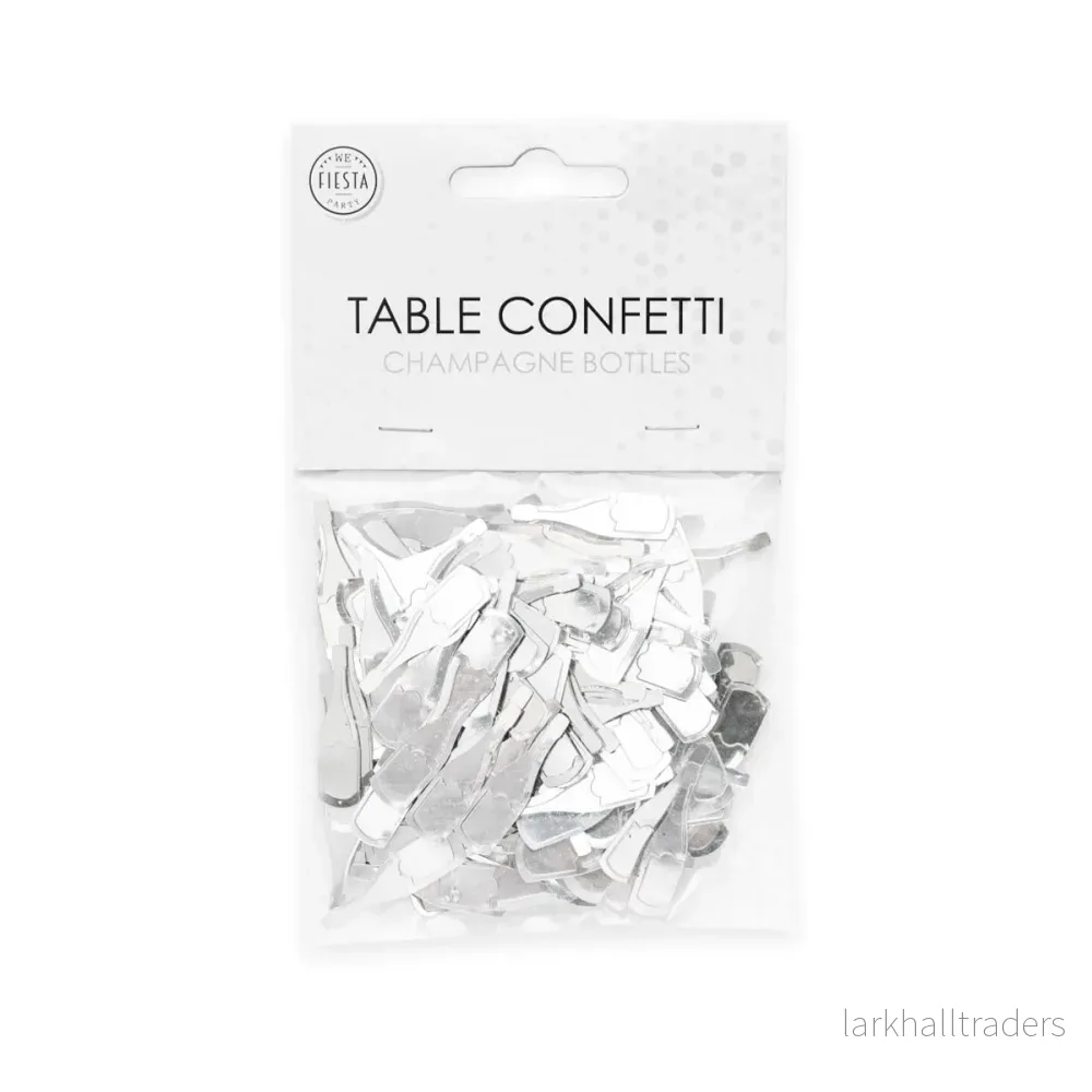 Bordskonfetti, Champagneflaska silver 14 g Bordskonfetti, Champagneflaska silver 14 g