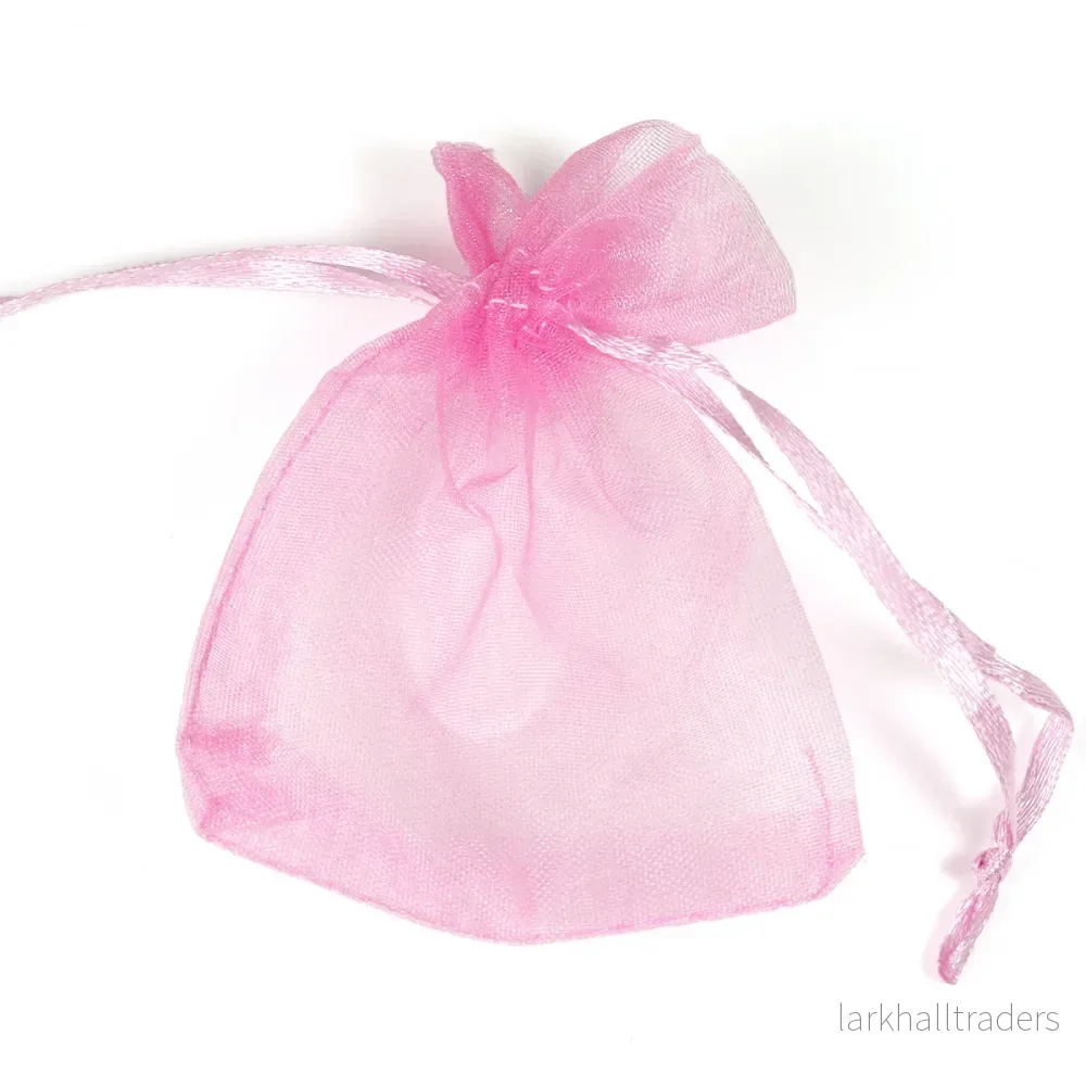 Organzapåse, rosa, 7x9cm, 10st