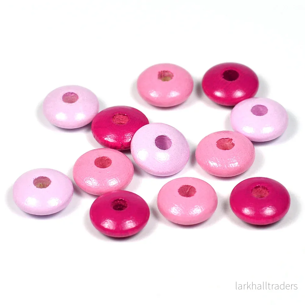 Trälinser, rosa-mix, 100st