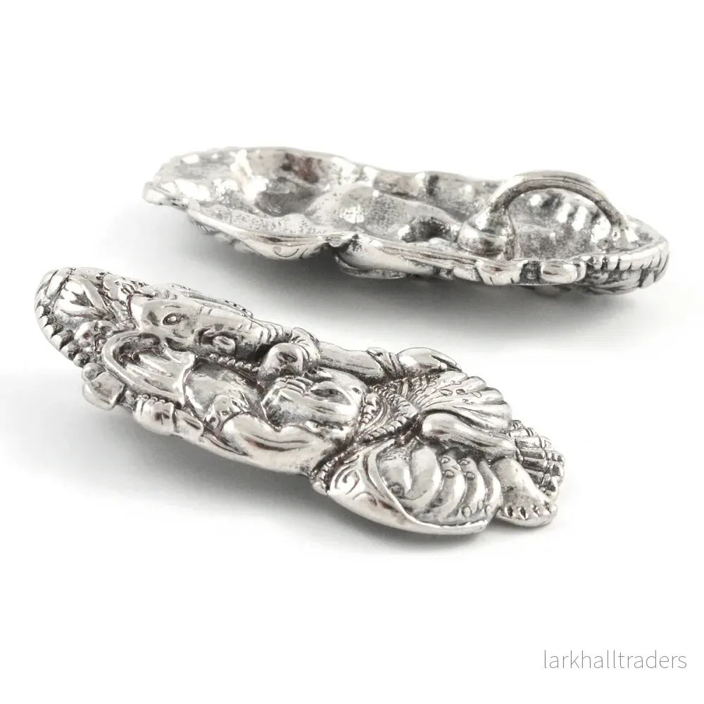 Stor berlock / hänge, Ganesha, antiksilver, 24x43mm, 1st - Bild 2