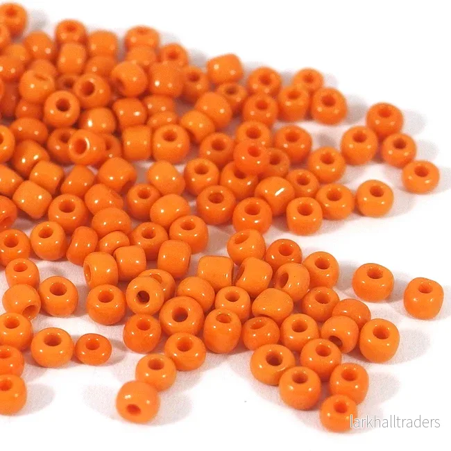 Seed Beads, 4mm, opak orange Seed Beads, 4mm, opak orange
