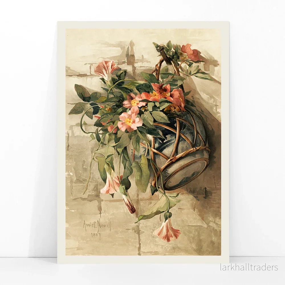 Rosa blommor i hängande vas Poster - Bild 3