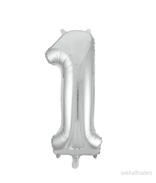 Folieballong, siffra 1 silver 86 cm Folieballong, siffra 1 silver 86 cm