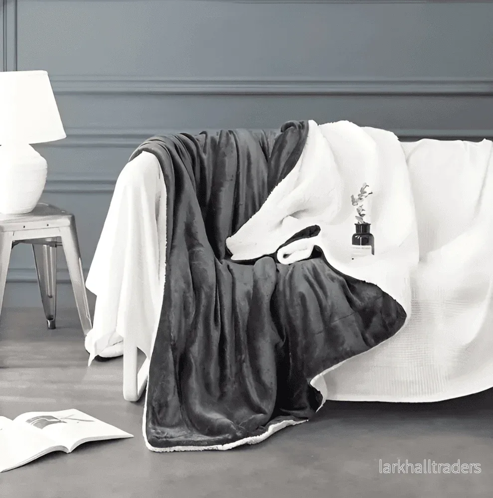 SnugSoft SherpaPlaid – Tjock, Fluffig och Lyxigt Varm Dubbelsidig Filt - Bild 2