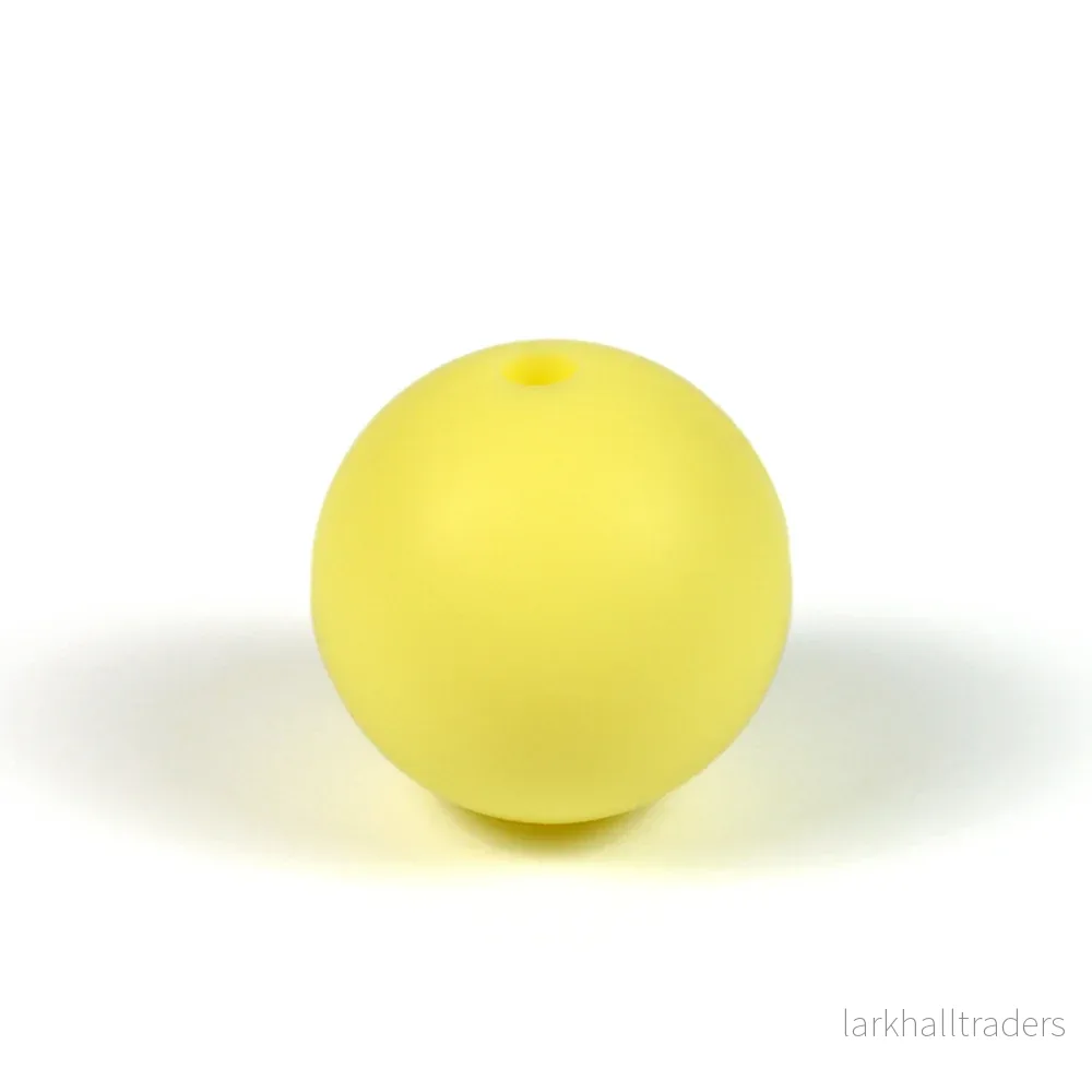 Silikonpärlor, pastellgul, 15mm