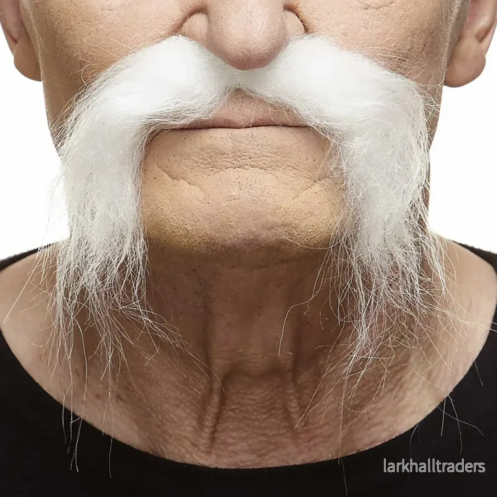 Mustasch, biker vit Mustasch, biker vit
