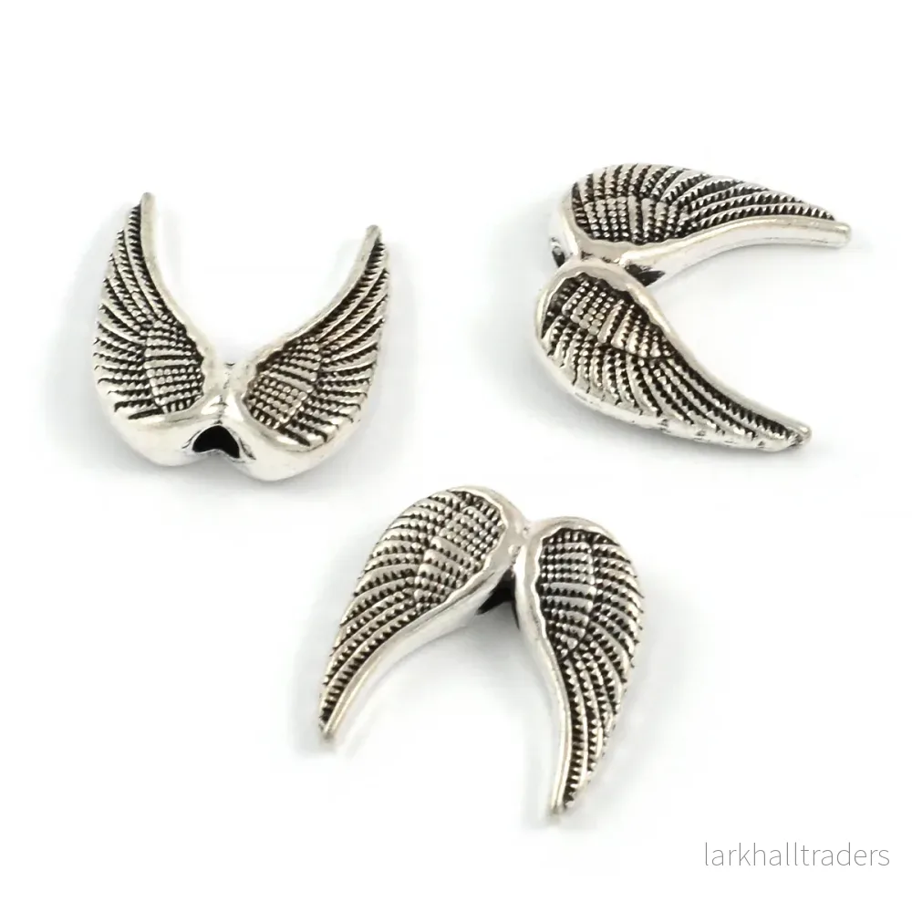Änglavingar, antiksilver, 15mm, 5st Änglavingar, antiksilver, 15mm, 5st