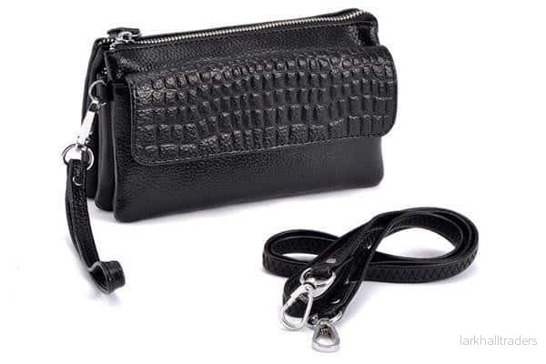 Elegant clutch med 3 fack, axelrem och handledsrem – flera färger - Bild 3