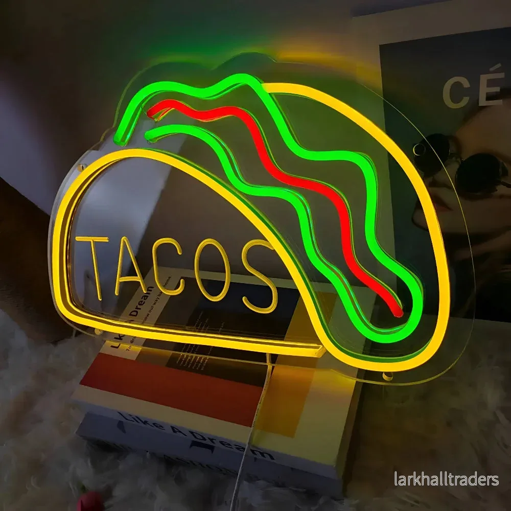 SnackLite – Färgglad Fastfood Neon Skylt för Bar & Restaurang - Bild 2