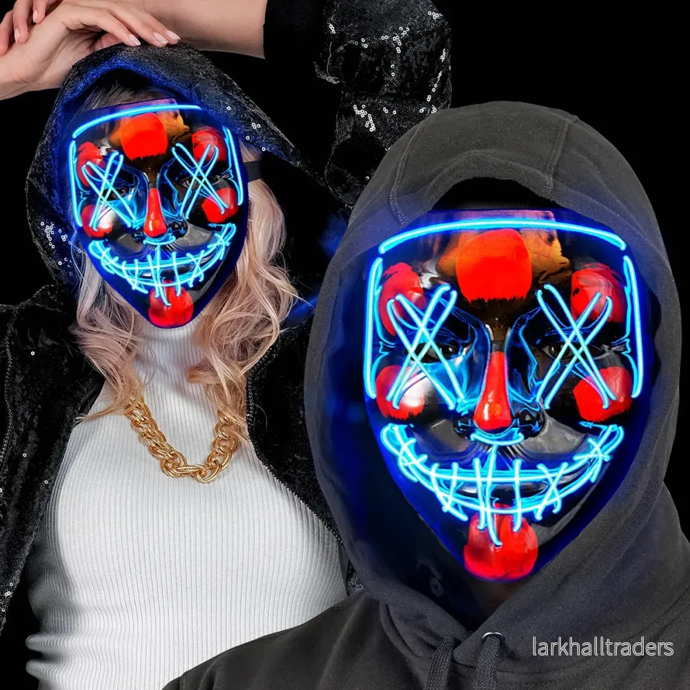 LED-mask, scary blå - Bild 2