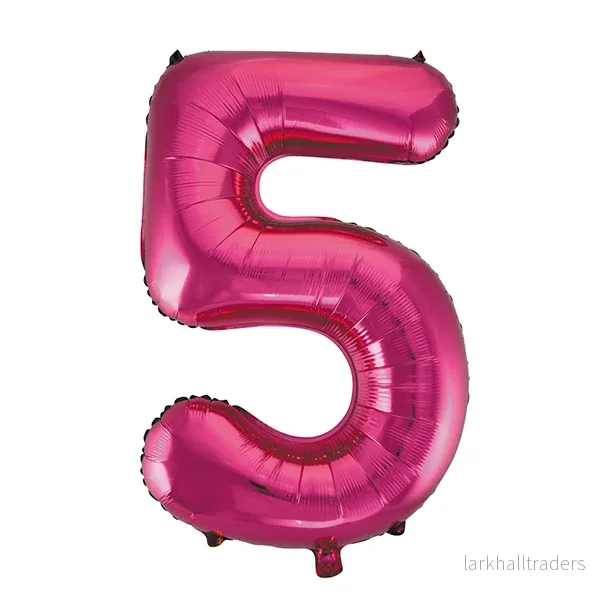 Folieballong, siffra 5 rosa 86 cm Folieballong, siffra 5 rosa 86 cm