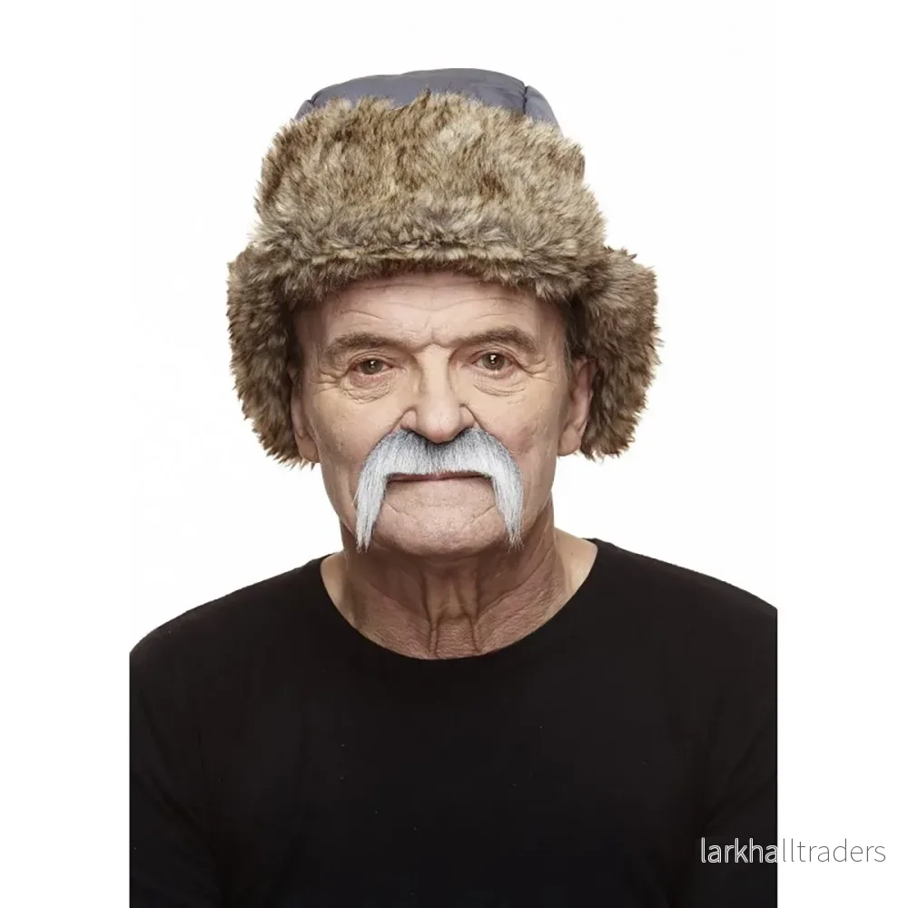 Mustasch, cowboy grå/vit - Bild 2