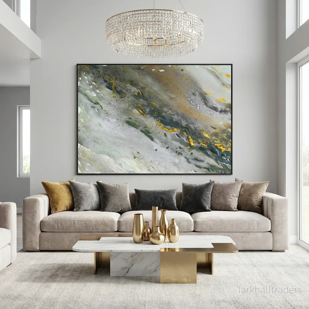 Fine Art Print Abstrakt Marmor Guld Grå – Marble Wave Gray | Museumskvalitet Fine Art Print Abstrakt Marmor Guld Grå – Marble Wave Gray | Museumskvalitet