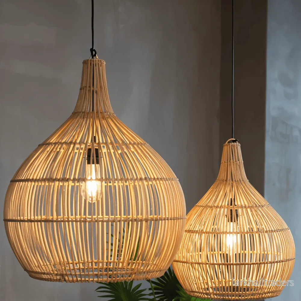 WoveLuxe – Geometrisk Rottingpendel i Naturlig Design - Bild 2