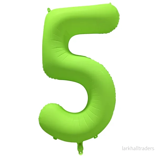 Folieballong siffra, 5 neon grön 86 cm Folieballong siffra, 5 neon grön 86 cm