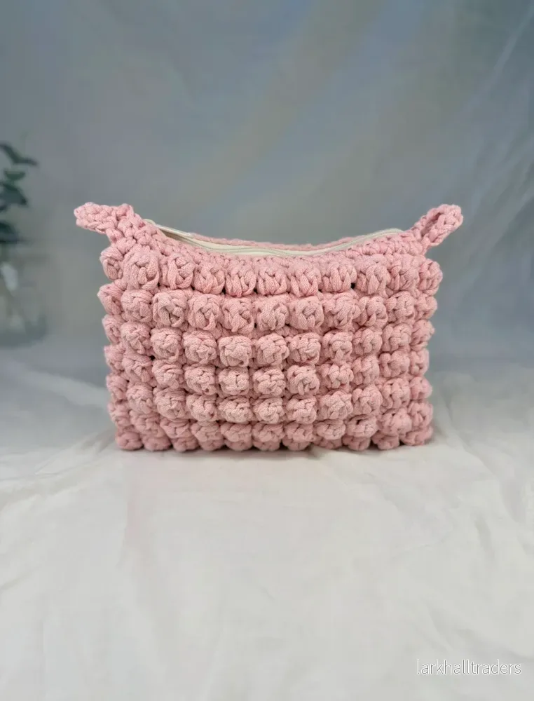 Virkad Bubbliga Necessär, Rosa - Platt Mellan storlek - Bild 3