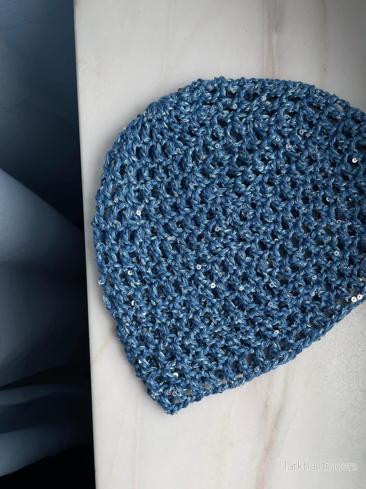 Glitter nätmössa - Denimblå - Bild 3