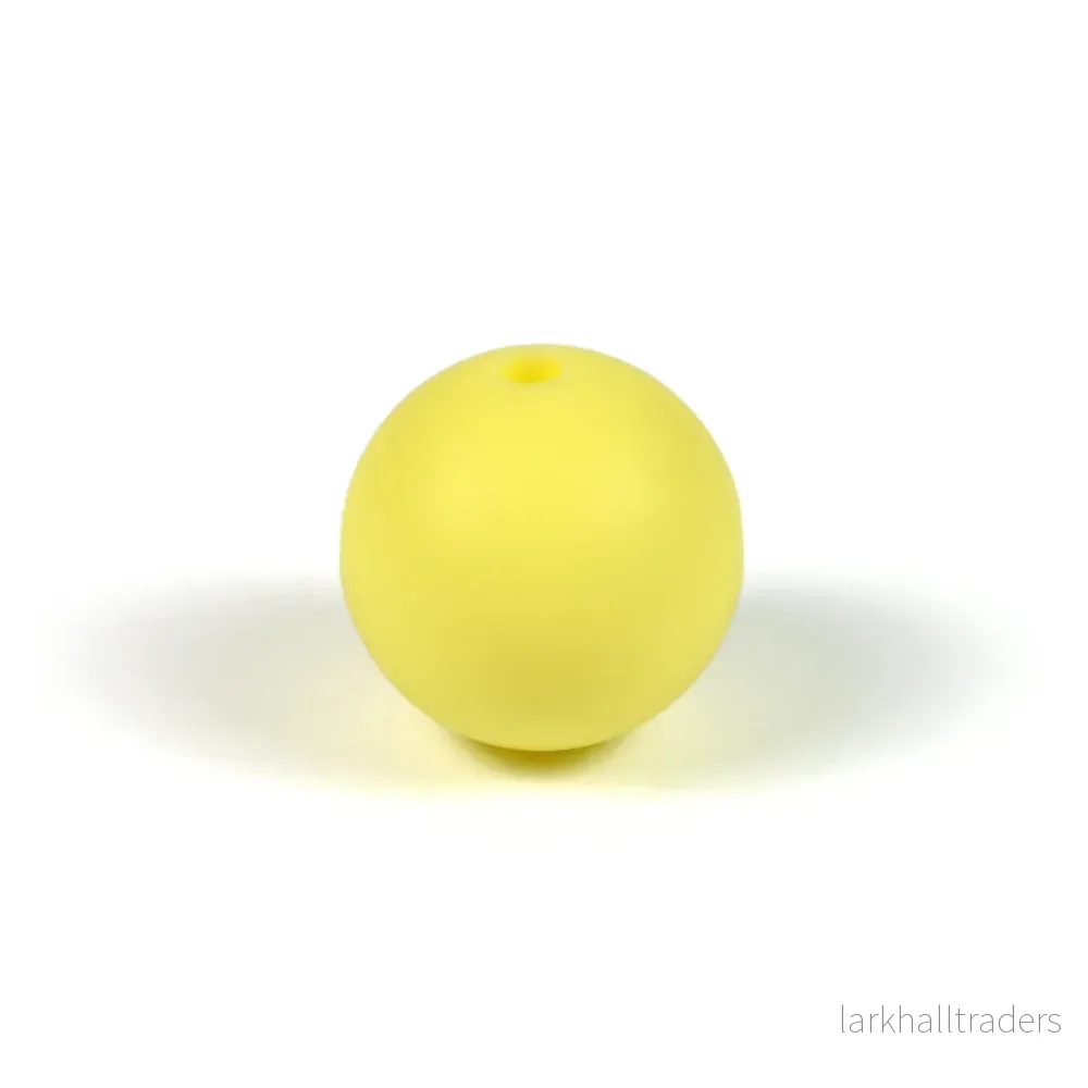 Silikonpärlor, pastellgul, 12mm