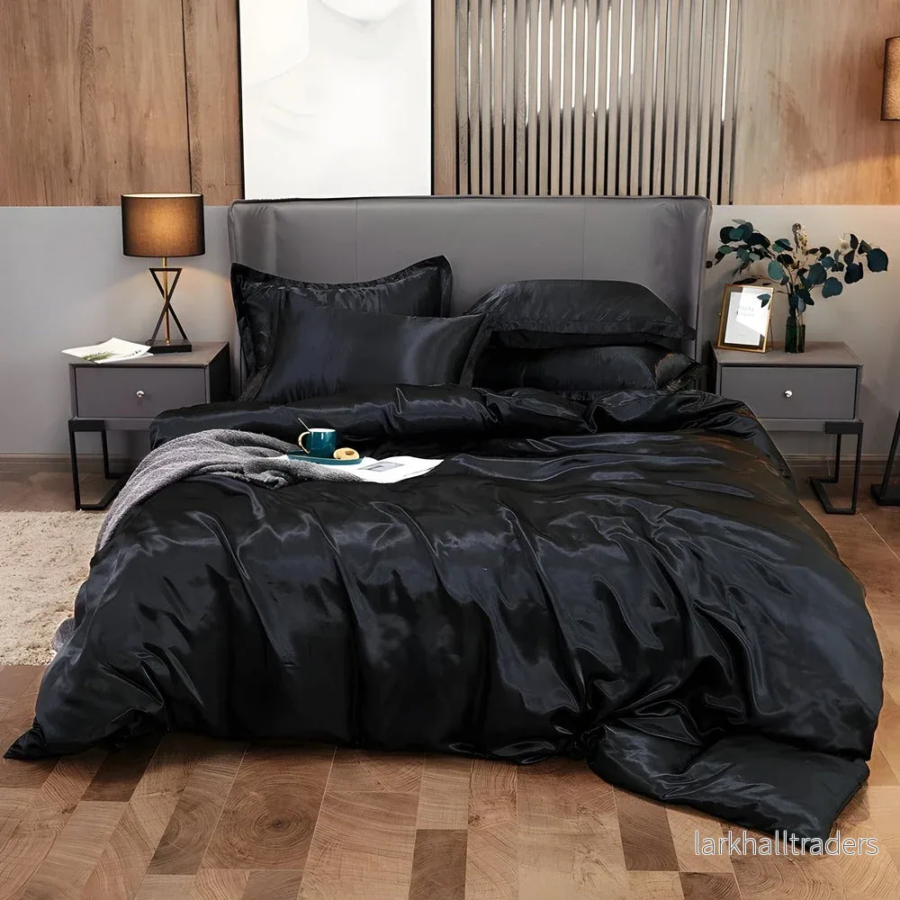 RayLuxe Påslakanset – Lyxigt Enfärgat Sängset i Mjuk Rayon-Satin - Bild 3