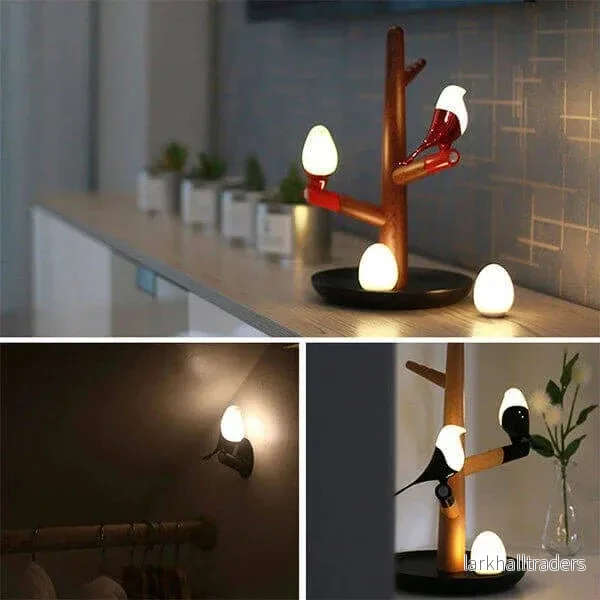 LumoSense – Smart uppladdningsbar bordslampa med rörelsesensor och trädetaljer - Bild 3