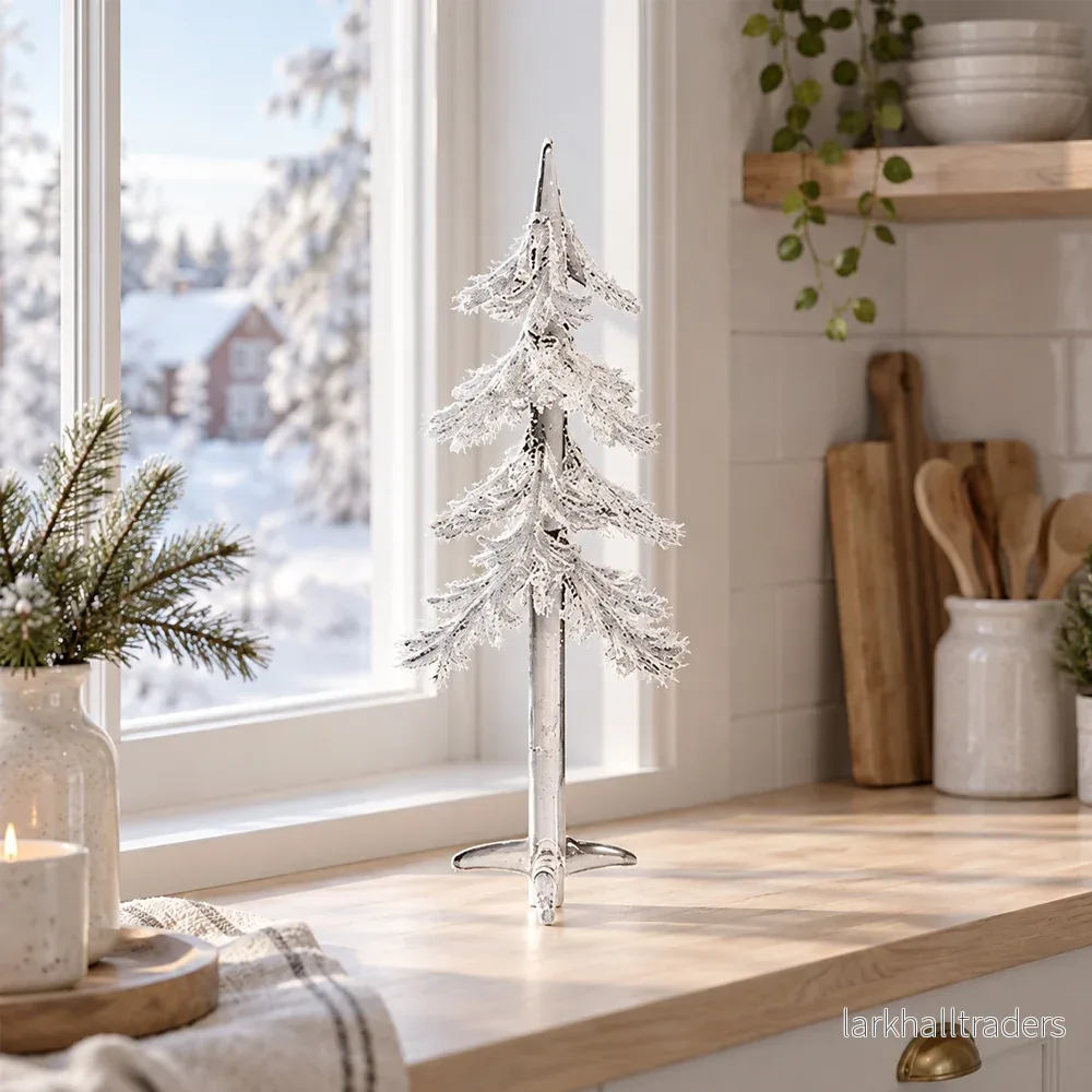 Elegant Julgran i Glas 22 cm med Snö – Transparent Juldekoration - Bild 2