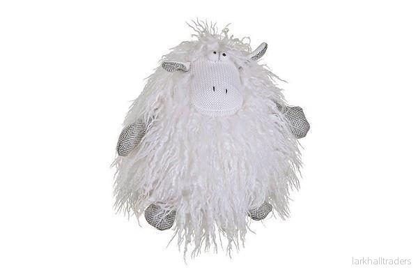 Vitt tygdjur (20 cm / 40 cm.) Från SIA Home Fashion