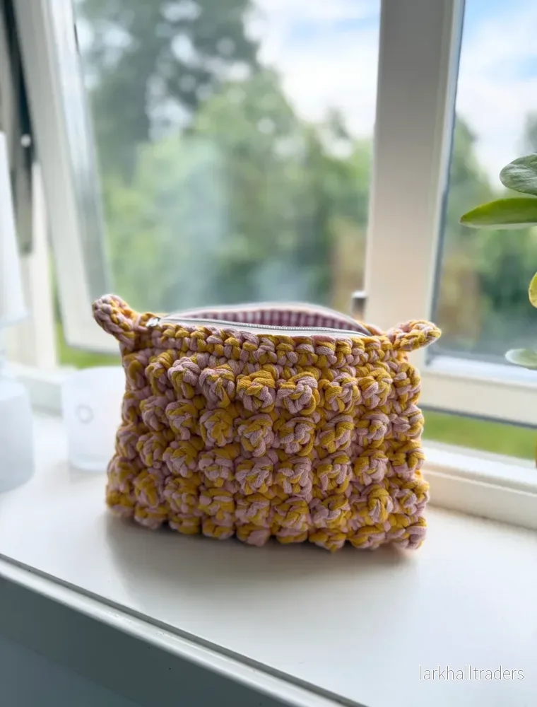 Virkad Bubbliga Necessär, gul/Rosa - liten