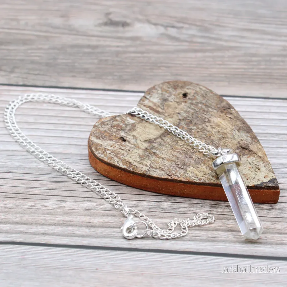 Halsband med bergkristall – polerad kristallspets - Bild 2