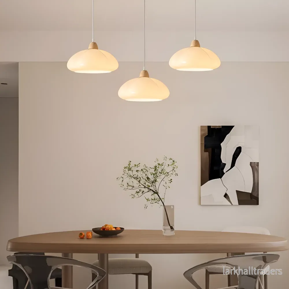 PumpaLuxe – Retro Pendellampa i Glas och Trä med Nordisk Charm - Bild 3