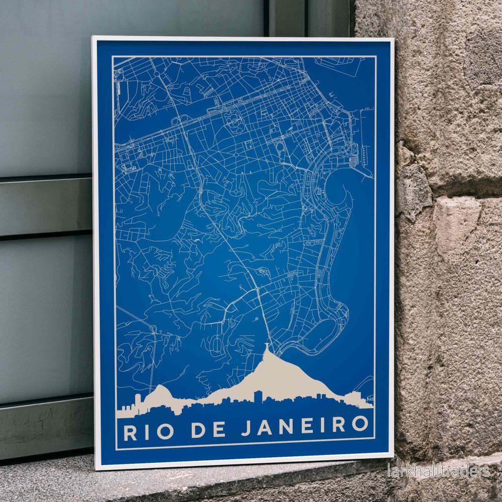 Minimalistisk karta över Rio de Janeiro Poster